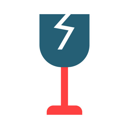 Fragile Vector Glyph Two Color Icon For Personal And Commercial Use.のイラスト素材