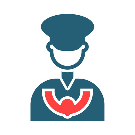 Pilot Glyph Two Color Icon For Personal And Commercial Use.のイラスト素材