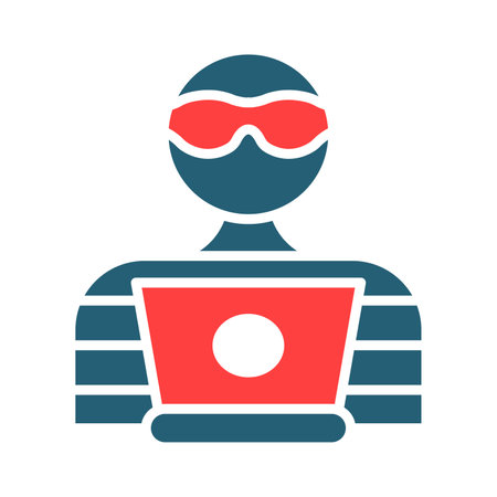 Robber Glyph Two Color Icon For Personal And Commercial Use.のイラスト素材