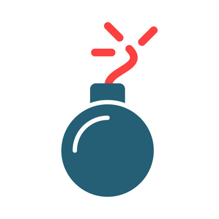 Bomb Glyph Two Color Icon For Personal And Commercial Use.