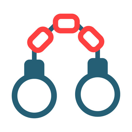 Handcuffs Glyph Two Color Icon For Personal And Commercial Use.のイラスト素材