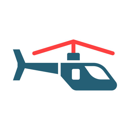 Helicopter Glyph Two Color Icon For Personal And Commercial Use.のイラスト素材