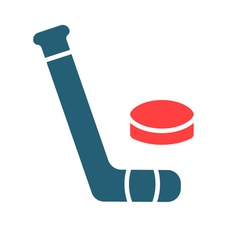 Ice Hockey Glyph Two Color Icon For Personal And Commercial Use.のイラスト素材