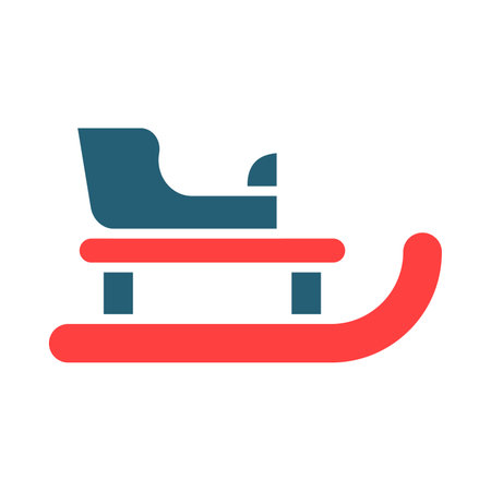 Sled Glyph Two Color Icon For Personal And Commercial Use.のイラスト素材