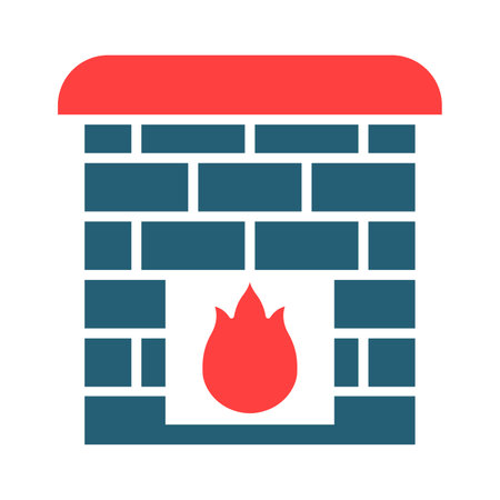 Fireplace Glyph Two Color Icon For Personal And Commercial Use.のイラスト素材