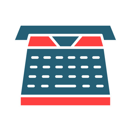 Typewriter Glyph Two Color Icon For Personal And Commercial Use.のイラスト素材