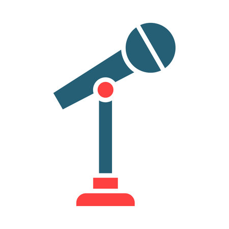 Stand Mic Glyph Two Color Icon For Personal And Commercial Use.のイラスト素材