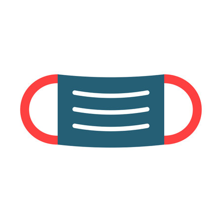 Surgical Mask Glyph Two Color Icon For Personal And Commercial Use.のイラスト素材