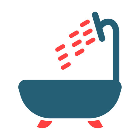 Bathtub Glyph Two Color Icon For Personal And Commercial Use.のイラスト素材