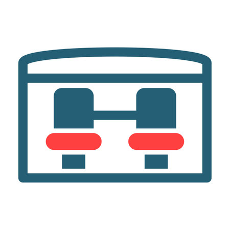 Bench Glyph Two Color Icon For Personal And Commercial Use.のイラスト素材