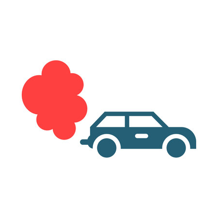 Car Pollution Glyph Two Color Icon For Personal And Commercial Use.のイラスト素材