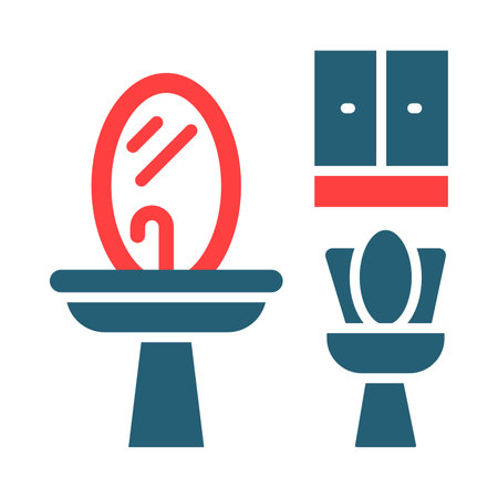 Bathroom Glyph Two Color Icon For Personal And Commercial Use.のイラスト素材