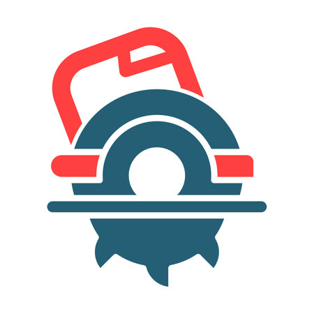 Circular Saw Glyph Two Color Icon For Personal And Commercial Use.のイラスト素材