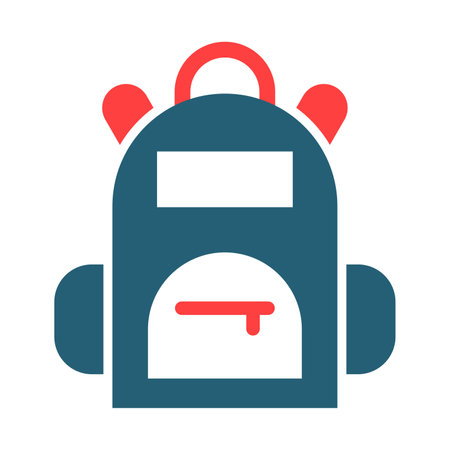 Backpack Glyph Two Color Icon For Personal And Commercial Use.のイラスト素材