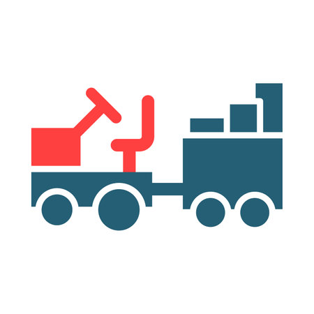 Baggage Truck Glyph Two Color Icon For Personal And Commercial Use.のイラスト素材