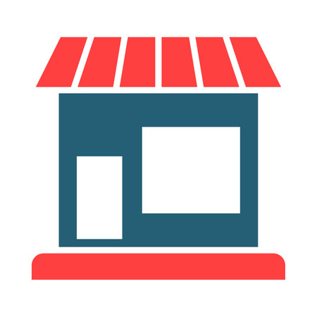 Grocery Store Glyph Two Color Icon For Personal And Commercial Use.のイラスト素材