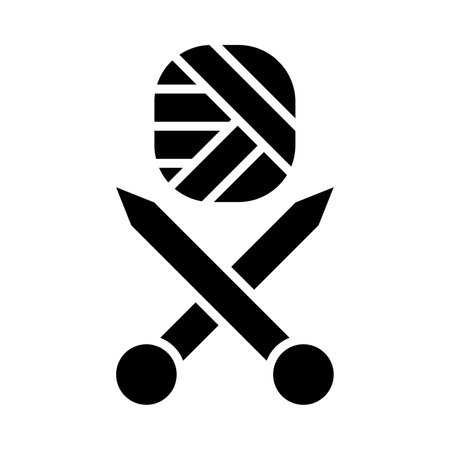 Knitting Vector Glyph Icon For Personal And Commercial Use.のイラスト素材