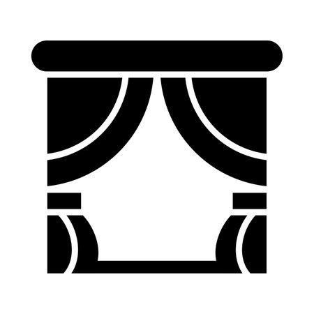 Curtains Vector Glyph Icon For Personal And Commercial Use.のイラスト素材