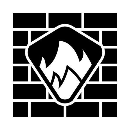 Firewall Vector Glyph Icon For Personal And Commercial Use.のイラスト素材