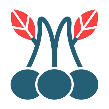 Bing Cherry Glyph Two Color Icon For Personal And Commercial Use.