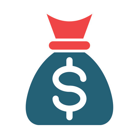 Money Bag Glyph Two Color Icon For Personal And Commercial Use.のイラスト素材