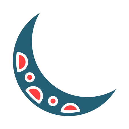 Half Moon Glyph Two Color Icon For Personal And Commercial Use.のイラスト素材