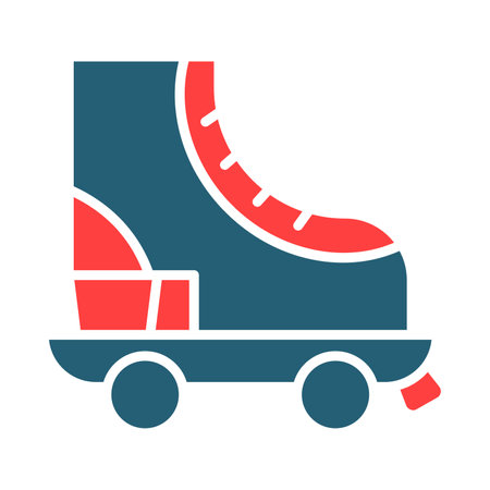 Roller Skate Glyph Two Color Icon For Personal And Commercial Use.のイラスト素材