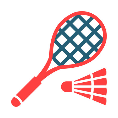 Badminton Glyph Two Color Icon For Personal And Commercial Use.のイラスト素材