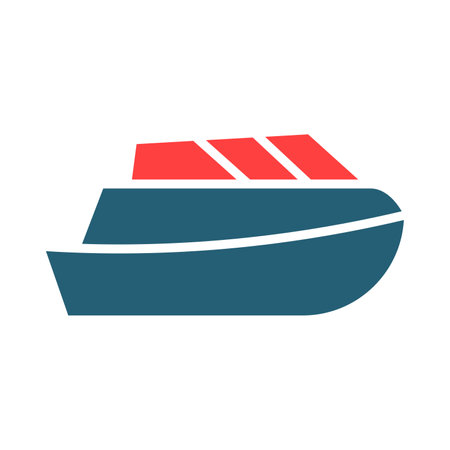 Toy Boat Glyph Two Color Icon For Personal And Commercial Use.のイラスト素材