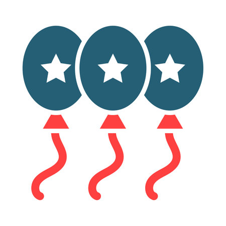 Balloon Glyph Two Color Icon For Personal And Commercial Use.のイラスト素材