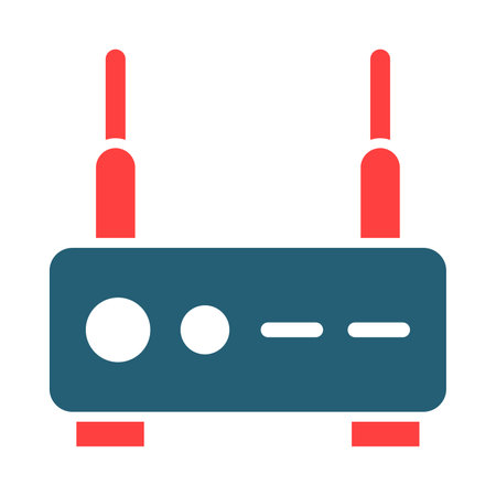 Modem Glyph Two Color Icon For Personal And Commercial Use.のイラスト素材