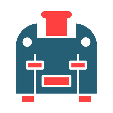 Toaster Glyph Two Color Icon For Personal And Commercial Use.