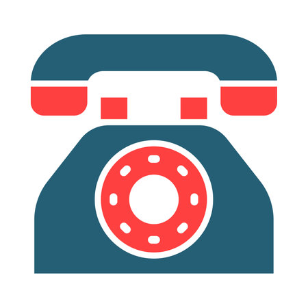 Telephone Glyph Two Color Icon For Personal And Commercial Use.のイラスト素材