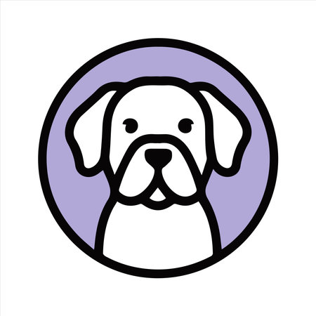 Colorful and white cute dog circle icons vectorのイラスト素材