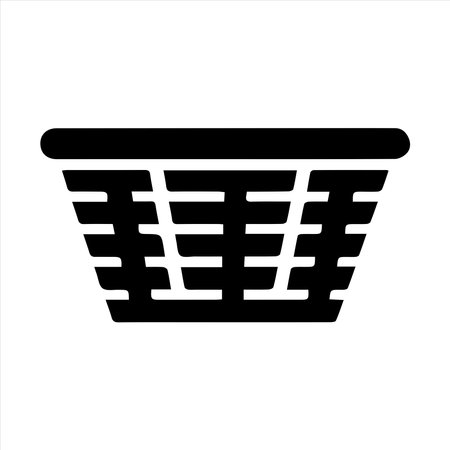 Simple vector illustration of an empty picnic basket for outdoor dining projectsのイラスト素材