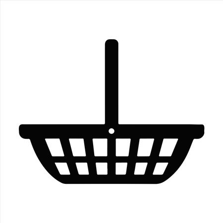 Simple vector illustration of an empty picnic basket for outdoor dining projectsのイラスト素材