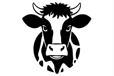 Cow head isolated on a white background. Farm animal. Vector illustration.のイラスト素材