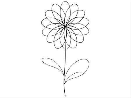 Flower in continuous line drawing style. Hand drawn vector illustration.のイラスト素材