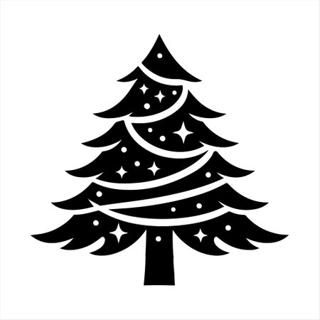 Christmas tree icon. Vector illustration. Isolated on white background.のイラスト素材