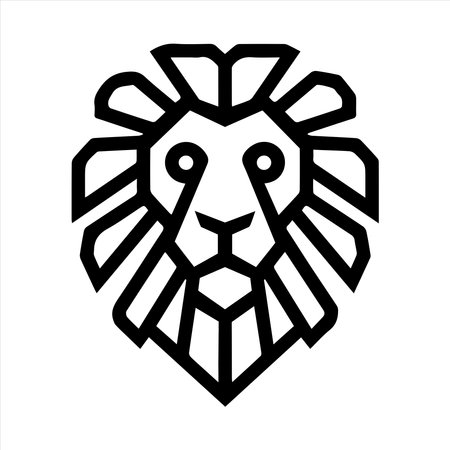 Lion head icon art silhouette vector illustrationsのイラスト素材