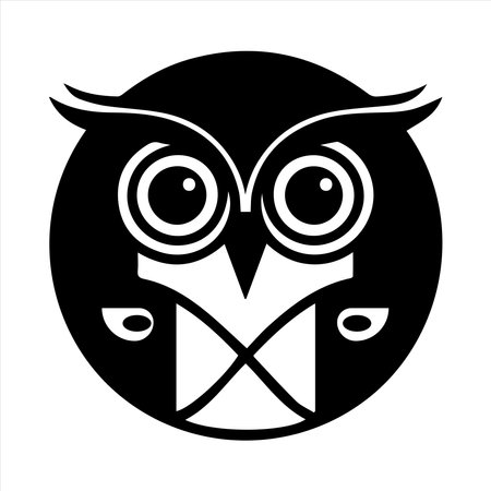 Owl icon on white background. a vector illustrationのイラスト素材
