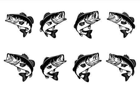 Minimal Salmon fish icon mackerel, tuna, salmon silhouette fishing symbol in black inkのイラスト素材