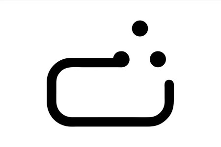 Abstract black shape with three dots on a white background silhouetteのイラスト素材