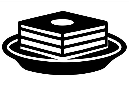 Illustration of a stack of pancakes on a plate on a white background