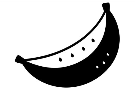 Illustration of a banana isolated on a white background, vector illustrationのイラスト素材