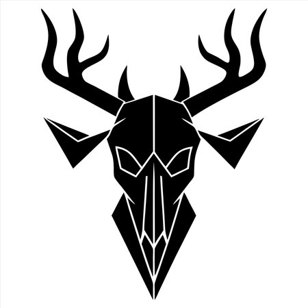 Deer head with antlers on white background. Vector illustration.のイラスト素材