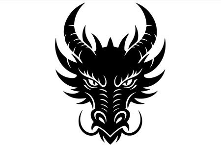 Dragon head on white background. Vector illustration for t-shirt design.のイラスト素材