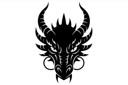 Dragon head on a white background. Vector illustration for your design.のイラスト素材