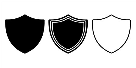 Shield guard icon stencil-filled flat design vector illustrationのイラスト素材