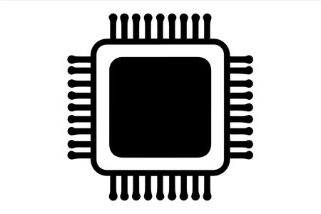 Microchip Icon Vector Illustration of Integrated Circuit